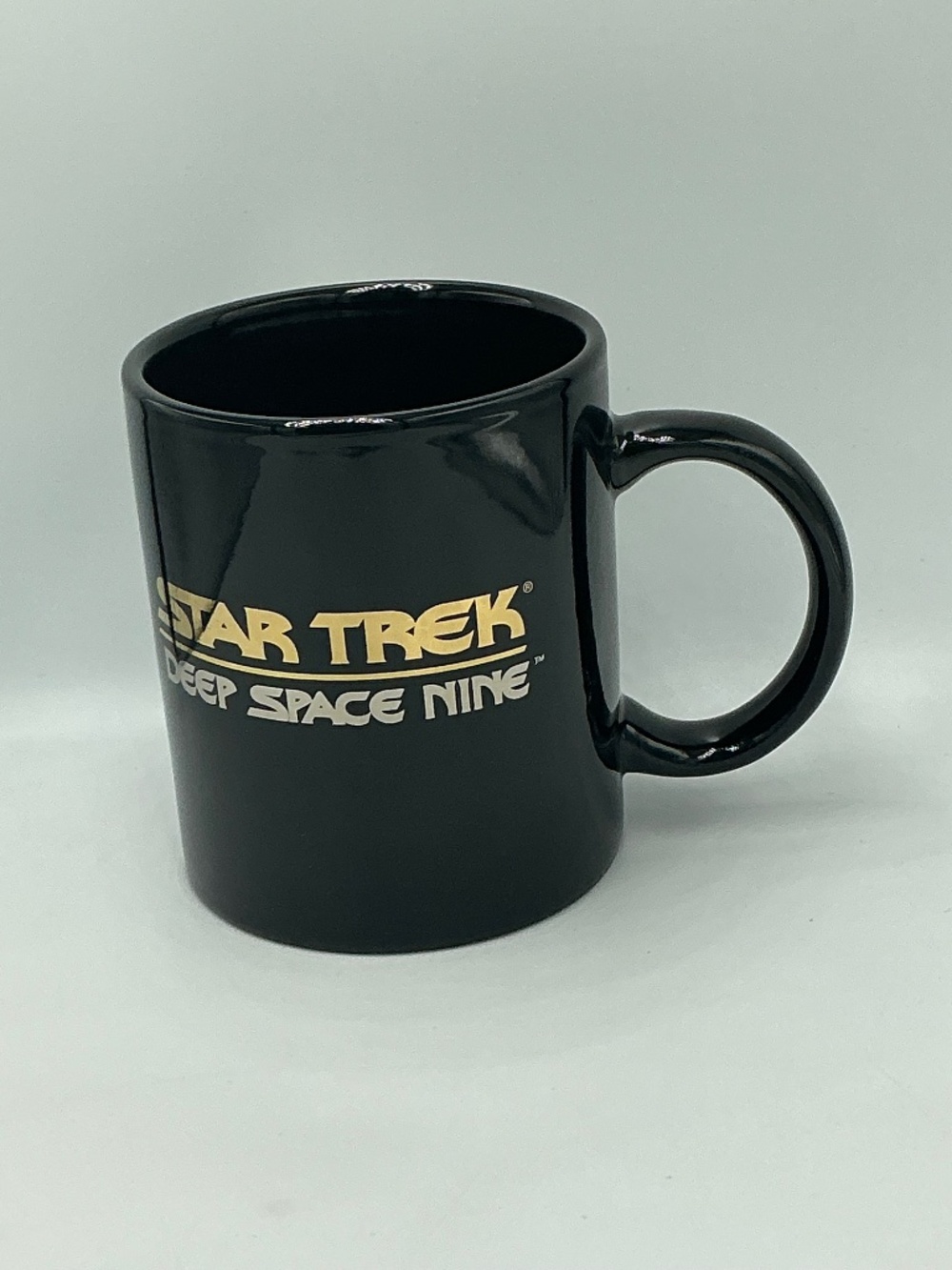 Star Trek Deep Space Nine DS9 Coffee Mug Black Gold Logo CCA International